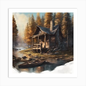 Crystal Lake Cabin Art Print