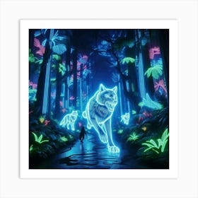 Glowing wolf Art Print