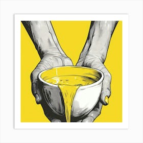 Yellow Bowl Of Soup Art Print