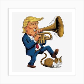 Trump victory defeating cat women Art Print