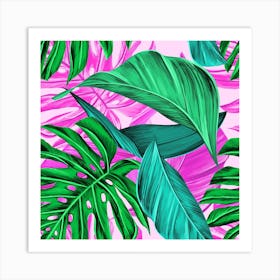 Tropical Greens Monstera Summer Art Print