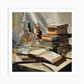 Books And Bookshelves Art Print