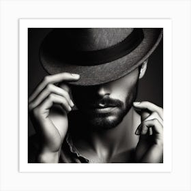 Man In Hat 3 Art Print