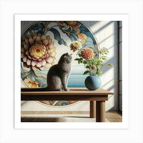 Gray cat 2 Art Print