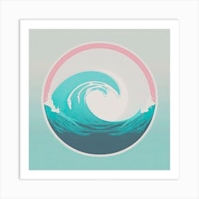 Tidal Wave Ocean Sea Tsunami Wave Minimalist Art Print