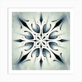 Snowflake, mandala, geometric design, abstract, art, sharp, style, Ornament, poster, print Art Print