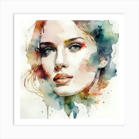 Watercolor Portrait Of A Woman Art Print