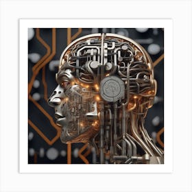 Cyborg Head 12 Art Print