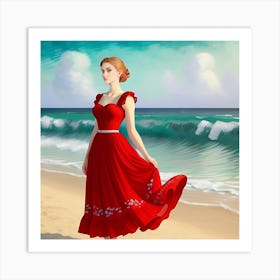 Gigi On The Beach Art Print