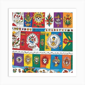 Mexican Coloring Flags Mysterious (6) Art Print