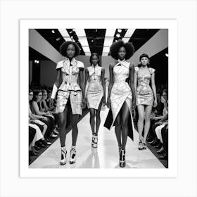 Fashion Models On The Runway 1 Art Print