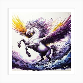 Unicorn Painting, Pegasus Art Print