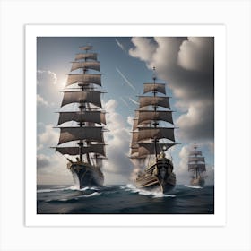 Sea Battle Art Print