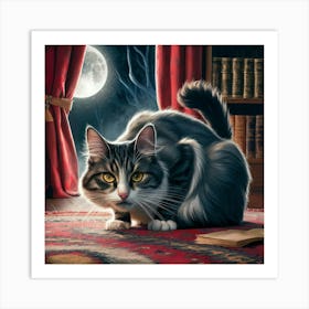 A Captivating Illustration Of A Sneaky Cat Crouche Fqoxqzjprhsmcmwob6tzca K Avtaj6qdazb2qinfqdjw Art Print