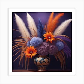 Feathers In A Vase Art Print