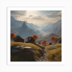 Village In The Mountains 17 Art Print
