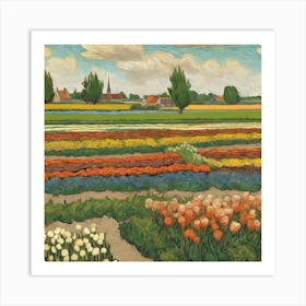 Flower Beds In Holland, Vincent Van Gogh 4 Art Print