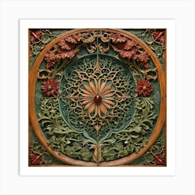 Carved Wood Panel 1 Art Print