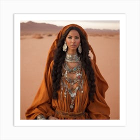 Woman In The Desert Art Print