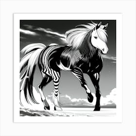 Zebra Horse Art Print