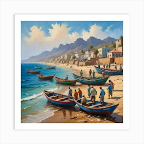 Fishing Boats On The Beach 6 Art Print