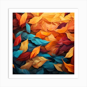 Abstract Autumn Leaves Art Print