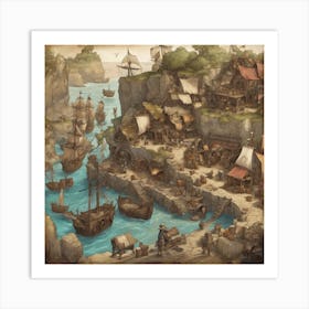 Pirate Village 1 Art Print