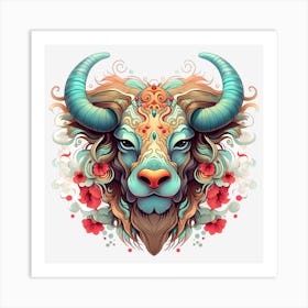 Floral Minotaur Art Print