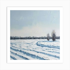 Winter Field In The Snow Art Print