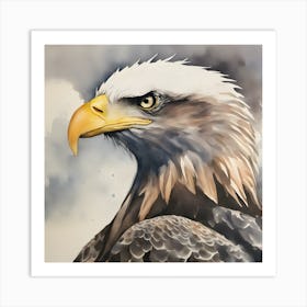 Watercolour Bald Eagle 5 Art Print