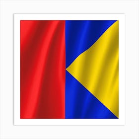 K Flag Typography Square Art Print