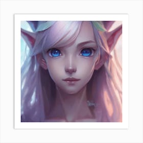 Elf Girl Hyper-Realistic Anime Portraits 2 Art Print
