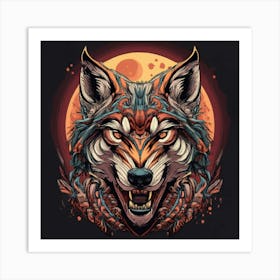 The Wolf Head Points Roars Named Meyer Red 1 Art Print