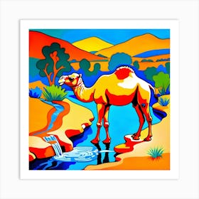 Camel In The Desert Art Print