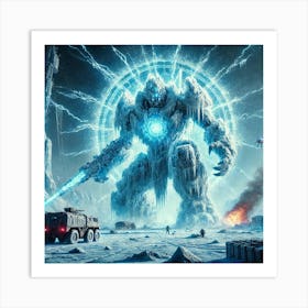 Glacial Colossus Freezing Aura Scene Affiche