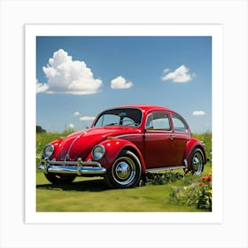 Volkswagen Beetle In The Field Poster