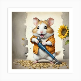 Hamster With A Shovel Art Print