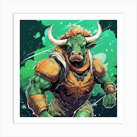 Bull man 1 Art Print