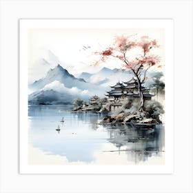 Japanese Landscape Painting Art Print