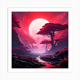 Red Forest Art Print