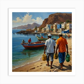 Men On The Beach Art Print