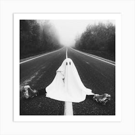 Ghost In Foggy Forest - SQUARE Art Print