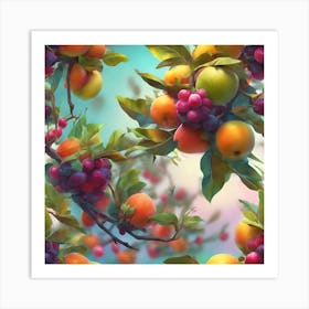Fruit Tree Background Art Print