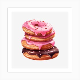 Donuts With Frosting Art Print