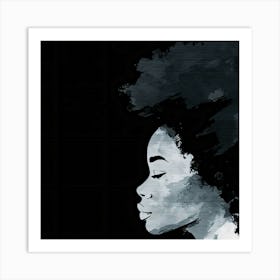 Portrait Of A Woman With Afro Hair Art Print