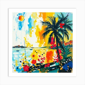 Palm Trees At Sunset 1 Art Print