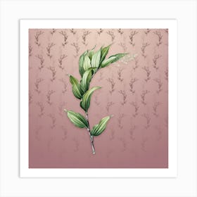 Vintage Treacleberry Botanical on Dusty Pink Pattern Art Print