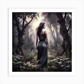 Woman In The Forest 1 Art Print