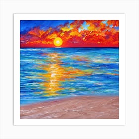 The beauty of sunset on the beach 1 Art Print