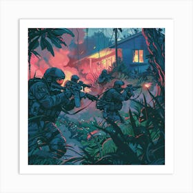 Scouts In The Jungle Art Print